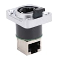 Miniatyrbillede 2 af 2: RJ45 Vinklet Stik Vandtæt Rund Isolator PA Materiale YT‑RJ45 Aviation Stik
