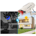 Miniatyrbild 6 av 7: Simulerad Övervakningskamera CCTV Attrapp Inomhus Utomhus Hög Simulering Övervakning med Lampa
