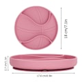 Miniatyrbilde 6 av 8: Baby Sugesjonsplater Delte Plate Design BPA Fri Oppvaskmaskinsikker Silikon Sugesplate for Babyer Småbarn Rosa