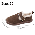 Miniatyrbillede 3 af 4: Dames Plys Sko Efterår og Vinter Mode Blød Bund Slip-On Fleeceforet Varme Bomuldsfyldte Sko Plus Størrelse Boken Sko coffee 35
