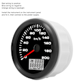 Pikkukuva 6 / 8: 85 mm:n nopeusmittari GPS 200 km/h, 7 värillinen taustavalo, musta taulu, musta kehys autoon, veneeseen, jahtiin ja asuntoautoon