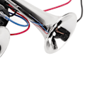 Miniatyrbilde 3 av 8: Lastebil Luft Horn 12V 130dB Dobbelt Trompet Super Høy Sterk Lufttrykk for Tog Båt Bil
