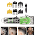Miniatyrbillede 1 af 8: Elektrisk Hårtrimmer Ledningsfri Genopladelig LED Digital Display Transparent Hårpleje Trimningssæt til Barber