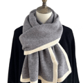 Dam Vinter Höst Sjal Wrap Stickade Halsdukar Mjuk Varm Kashmirliknande Halsduk Grey