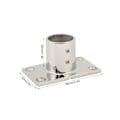 Miniatyrbillede 6 af 8: Båds håndlistebeslag rektangulær base sølv robust rustfri båddæk håndliste rektangulær base til båd marine yacht 90°32MM/1.3in