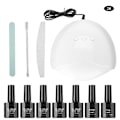 Pikkukuva 2 / 8: UV LED -geelilakka -setti 36W UV -geelikuivatuslampulla, Top & Base -manikyyrisetti 2#