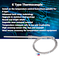 Miniatyrbillede 7 af 8: K-Type Temperaturføler Termoelement Termisk Sonde Rustfrit Stål 0~600℃ WRNT‑187 Almindelig Type 5 Meter