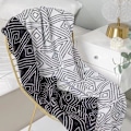 Pikkukuva 1 / 4: Heittopeitot, Neulotu Modernilla Kuviolla Varustettu Heittopeitto, Pehmeä Kevyt Kudottu Heittopeitto Sovalle, Sovalle, Sängylle ja Olohuoneelle, (50x60 Tuumaa) Black and white