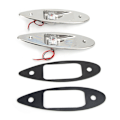 Miniatyrbillede 2 af 2: Par LED Navigationslys Rød Grøn Rustfrit Stål til Marinebåd 12V