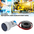 Miniatyrbillede 7 af 8: Digital Strømmåler Krystalpanel Amperemeter Rundt Signalindikator AC 220V AD16‑22DSABlue