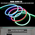 Miniatyrbild 2 av 5: Neon Flex Strip Lights för Inomhus Utomhus, 5M RGB-IC Färgskiftande Regnbåge LED Rep Ljus med 252 LEDs, Vattentät Dekorativ Belysning för Hemmet