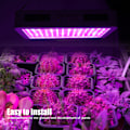 Miniatyrbillede 4 af 8: Vækstlys Panel 100 LED'er 1000W Fuld Spektrum Plantelampe Dobbeltkontakter til Spirende Blomstringsperiode EU Stik 85-265V