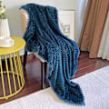 Pikkukuva 4 / 4: Flanelipuuvillapeitto Pompom-Reunuksella Kevyt Mukava Sänkypeitto Pehmeä Heittopeitto Sopii Sovalle Sovalle Sopii Kaikkiin Vuodenaikoihin (51x63) Hyland