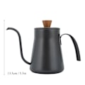 Miniatyrbilde 1 av 2: 400ml Retro Kaffekanne i Rustfritt Stål med Smal Munn og Håndtak