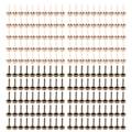Miniatyrbilde 2 av 8: 200 stk Mini Brads 8mm Rundt Hode DIY Håndverk Elektropletteringsprosess Lysgull Bronse Messing Festemidler for Punk Bokspakke
