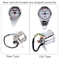 Miniatyrbillede 1 af 2: 12V Universal Motorcykel Kilometertæller Speedometer LED Baggrundsbelysning Signal (Sølv)