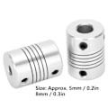 Miniatyrbillede 6 af 8: 2 stk. Akselkobling Fleksibel Encoder Aluminium Legering Kobling Trinmotor DIY 3D Printer 5x8mm