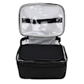 Miniatyrbillede 7 af 8: Mulifunktionel Kosmetikpose Dobbelt Lag Portabel Makeup Taske Toiletartikler Opbevaring Organizer Sort