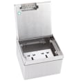 Miniatyrbilde 3 av 8: Innbygd stikkontaktboks i rustfritt stål med to uttak, universell skrivebord/gulvstrømuttak AC250V 4000W