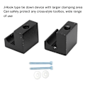 Miniatyrbillede 7 af 8: 2 stk. Værktøjskasse Spændebånd Heavy Duty Crossover J-Krog Aluminium Legering Universal til Lastbil Bil Sort