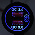 Miniatyrbillede 1 af 8: Billadeoplader med Dobbelt USB-Port QC3.0 Hurtigopladning med Berøringskontakt til 12‑24V Båd Motorcykel ATV RV Blå LED-indikator