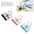 Miniatyrbillede 8 af 8: 90 stk. Binderclips Guld Sort Blå Stærk Klemme Kraft Robust Metal Hul Binderclips til Børn Studerende