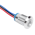 Miniatyrbillede 7 af 8: 4 Sæt Fortrådsede Runde LED'er Vandtætte 2-Farvet Lys Fælles Anode Anode Elektrode 1224V 12mm (Rød og Blå)