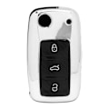 Miniatyrbild 2 av 2: TPU-fodral för bilnyckel med kolfiberstruktur, Smart Key-skydd, passar R32 2002-2012 Silver