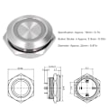 Miniatyrbillede 3 af 8: 5 stk. Momentane Trykknapsbrytere Metal Auto Reset Ultra Tynd Vandafvisende med LED 19mmDC12~24V Gul