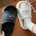 Miniatyrbillede 7 af 8: Kvinders Tykke Sål Slide Sandaler Anti-Skridsikker Komfortable Moderne Søde Dame-Tøfler til Sommer Hvid 38‑39 (Passer til 37-38 Størrelse Fødder at Bære)