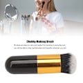 Miniatyrbillede 6 af 8: 2 stk. Chubby Makeup Brush Portable Fluffy Soft Syntetisk Chubby Kosmetikbørste Sort Guld