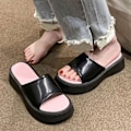 Pikkukuva 1 / 8: Alustasandaalit Pehmeä Pohja Luistamaton Mukava Slip On Sandaalit Kotiin Rannalle Ostoksille Musta 38