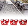 Miniatyrbillede 1 af 8: 3 stk. Diamant Slibesko Trapez Formet Beton Aggressiv Skæring 3 Pile Tænder Rød 30#