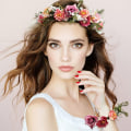 Miniatyrbilde 5 av 7: Blomsterkrans blomsterkrone pannebånd, rose brude hår tilbehør med armbånd sett, GuKKK blomster pannebånd justerbart belte, hårbånd floral