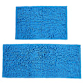 Miniatyrbillede 2 af 2: 2 stk. / sæt Chenille Anti-slip Vandabsorberende Skridsikker Måtte Badeværelse Stue (Lyseblå)