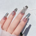 Miniatyrbilde 5 av 7: 3D sølv sommerfugl negl charms, 12 stk legering sommerfugl negl kunst