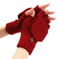 Handskar för kvinnor Vinterstickade konvertibla fingerlösa handskar Ullhandskar Termiska handskar Unisex