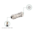 Miniatyrbilde 8 av 8: M12 Sensor Connector 8-polet IP67 Vanntett Kaldpressing Hunn Aviation Plug for Bil Bobil Båt