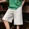 Miniatyrbild 7 av 8: Män Drawstring Shorts Bokstavstryck Mjuk Hudvänlig Andningsbar Män Lösa Shorts för Semesterfest Vit XL