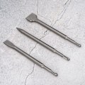 Miniatyrbillede 1 af 2: 3 stk mejsel sæt rund skaft spids flad bredde legering stål mejsel til beton sten mursten fliser