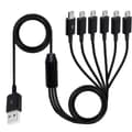 Multi Micro USB Sync-kabel 6 i 1 opladerkabel med 6 Micro USB-stik til mobil