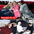 Miniatyrbillede 2 af 3: Kvinder Mænd Huggle Hoodie Dække 120 cm Langærmet Fleece Lazy TV Pulli Udendørs Kjole Varm Blå One Size