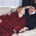 Miniatyrbillede 3 af 3: Kvinder Mænd Huggle Hoodie Dække 120 cm Langærmet Fleece Lazy TV Pulli Udendørs Kjole Varm Blå One Size