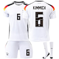 Miniatyrbillede 1 af 2: 2024 UEFA EM Nr. 6 KIMMICH Børn Fodboldtrøje Sæt Hjem Hvid Home White 20