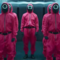 Miniatyrbillede 2 af 3: Børn Halloween Squid Game Cosplay Jumpsuit Cosplay Kostume Sæt 150-160CM