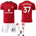 Miniatyrbilde 1 av 2: Manchester United Hjemme Barn Voksen Fotballdrakt med Sokker 2025-2026 No.37 MAINOO No.37 MAINOO S