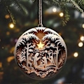 Miniatyrbild 3 av 4: 3D Julkrubba Julgranskulor Julgranshängen För Familj Vänner Kristen G B