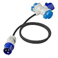 Miniatyrbild 3 av 4: Adapterkabel 150cm 3x2.5mm² från CEE-kontakt till 2xSchuko + 1xCEE uttag Walkbee