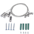 Miniatyrbild 2 av 3: 2024 Takpendel Kit Justerbar Pendelkabel Tråd Pendellampa Rostfritt Stål Rep Hängande Tak LED Panel Kit Linjära Lampor