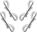 Koppelhake för husdjur, legering, förnicklad, dubbelände, 3,5\", 4-pack